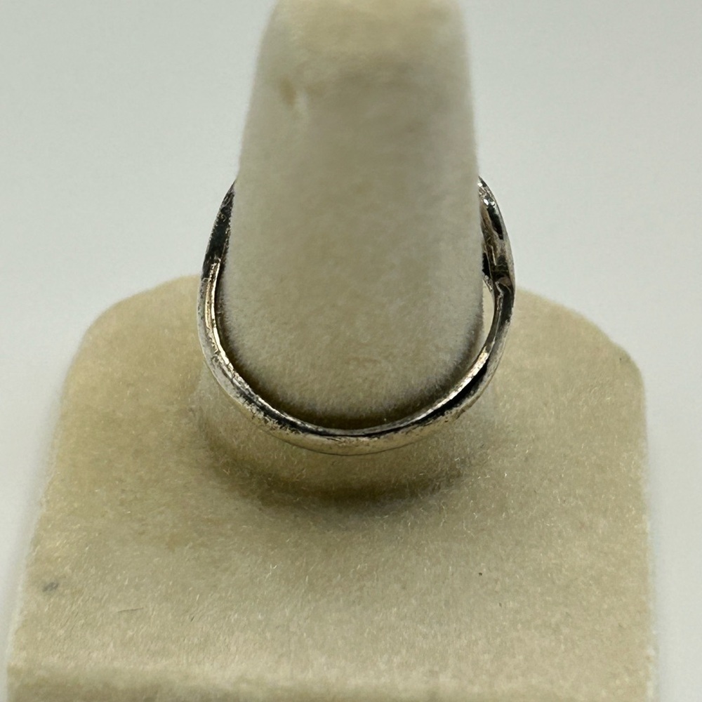 925 Silver Light Blue Larimar Ring Size 7 Side Hearts - Picture 4 of 12